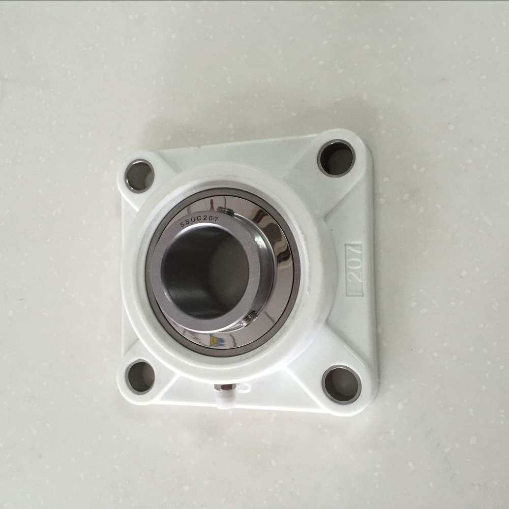 白色塑料轴承座P205F205FL205塑料带座轴承座不锈钢带底座耐腐