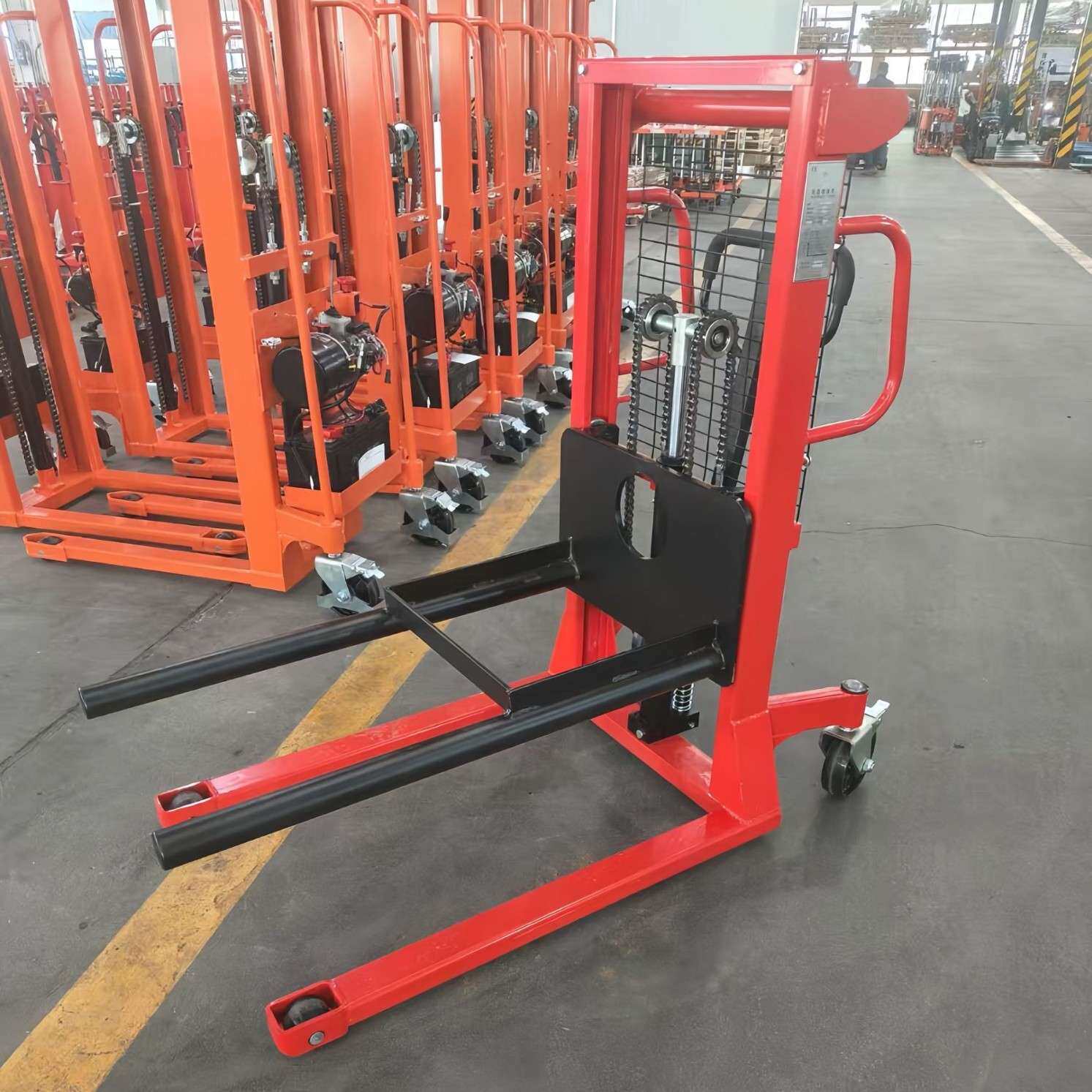 普尔夫轻型卷料卷膜升降车手动液压堆高车小型升降叉车升高车叉车