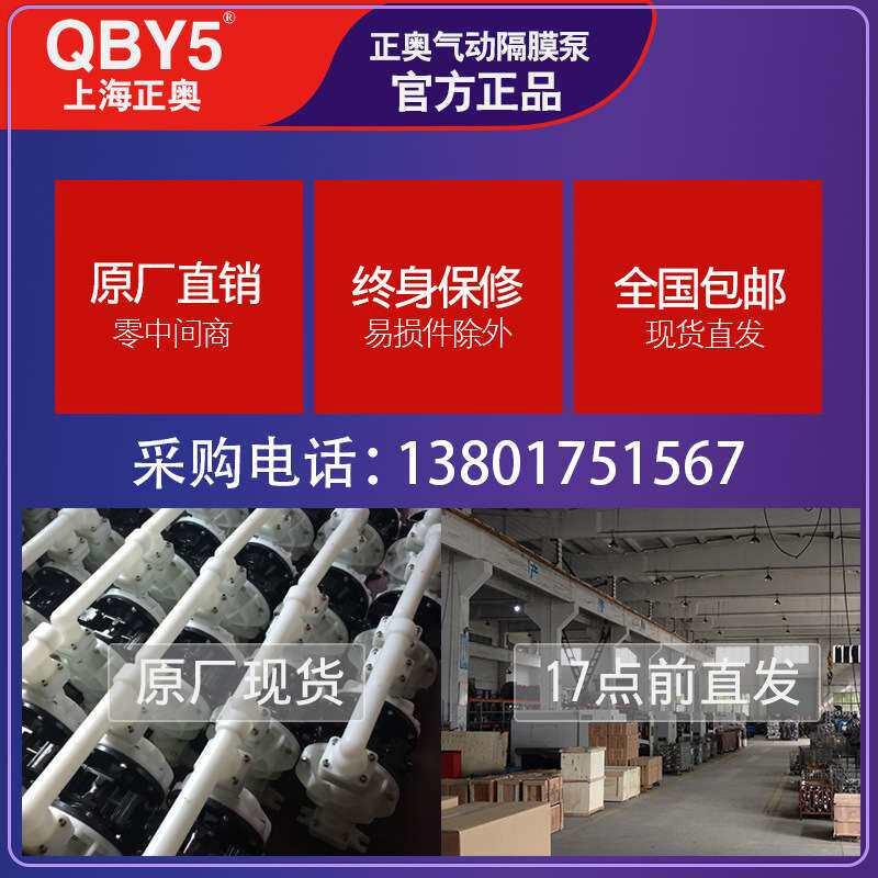 上海正奥QBY5-25A新型塑料气动隔膜泵/不锈钢腐蚀气动双隔膜泵