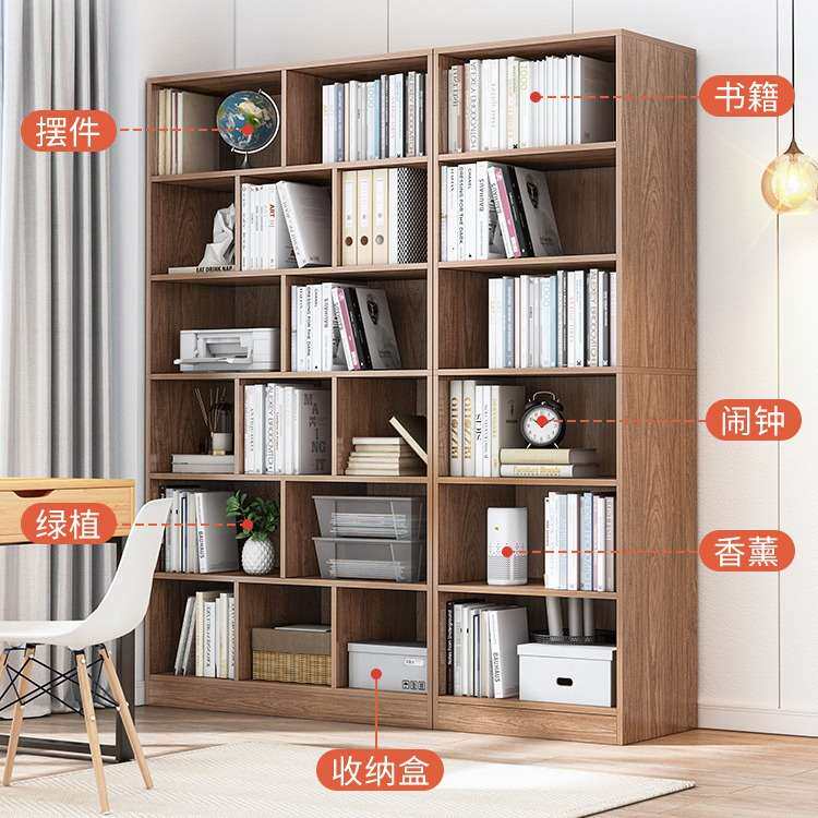 简易书架书柜简约落地学生家用卧室省空间收纳柜子小储物柜置物架