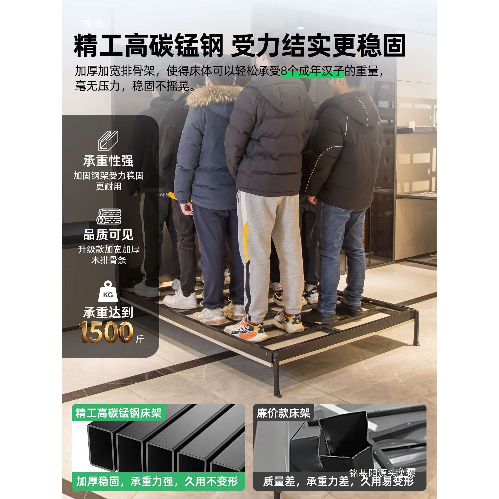 墨菲藏墙阳台床隐形床壁床侧上下床柜一体翻板床五金配件折叠