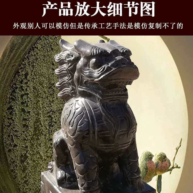 仿古拴马桩青石狮子拴马石做旧庭院酒饭店室内家用石雕拴马柱摆件