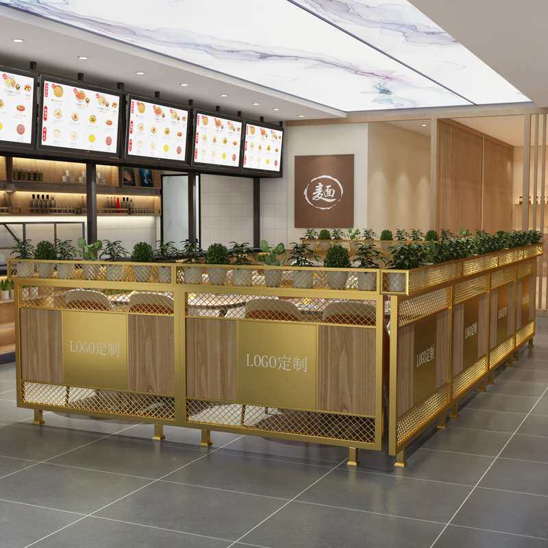 矮工业风餐厅矮隔断酒吧饭店火锅店屏风半截绿植铁艺围栏镂空护栏