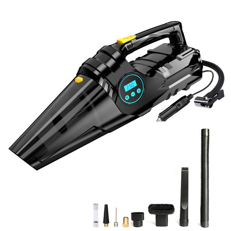 汽车充气泵车载吸尘器四合一测胎压照明汽车用品车载充气泵吸尘器