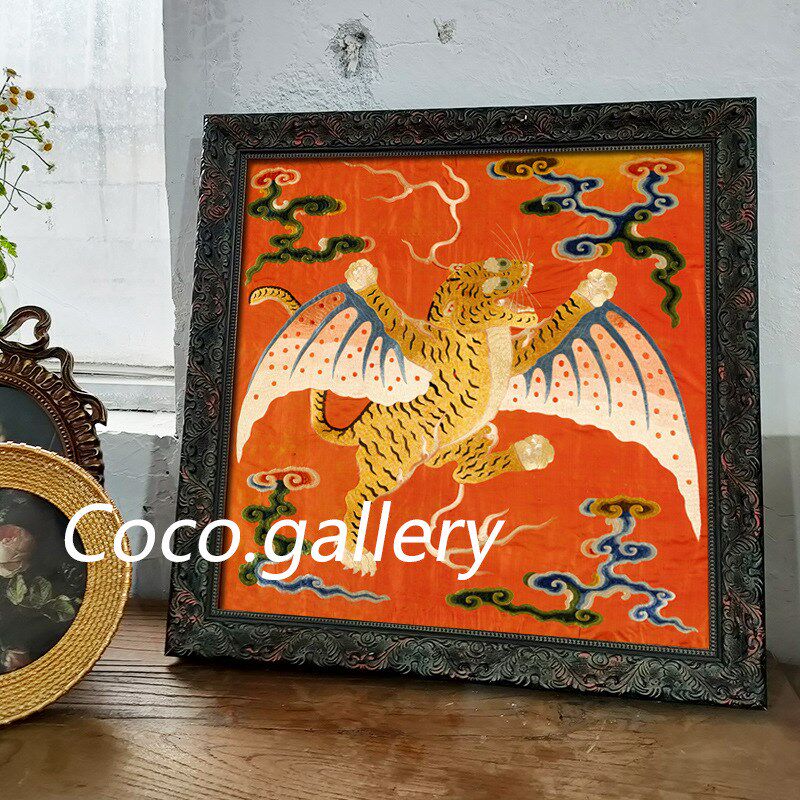 A5L可可的画廊中古美式新中式古典实木如虎添翼装饰画客餐厅卧室