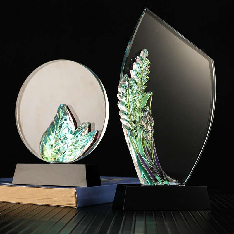 水晶树脂奖杯新款创意彩色炫彩优秀员工运动会奖杯底座摆件装饰