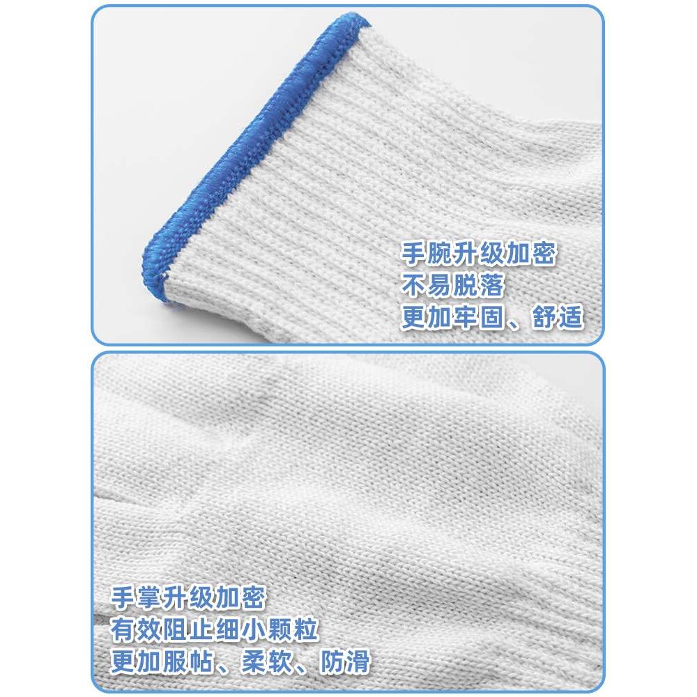 鲁源祥线手套劳保耐磨工作白纱尼龙加厚薄款劳动女男工地干活