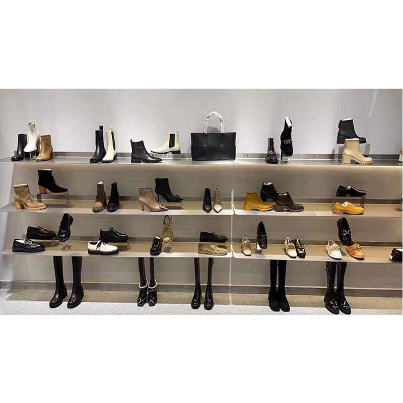 服装店墙上置物架书架壁挂不锈钢隔板客厅一字层板展示架陈列架