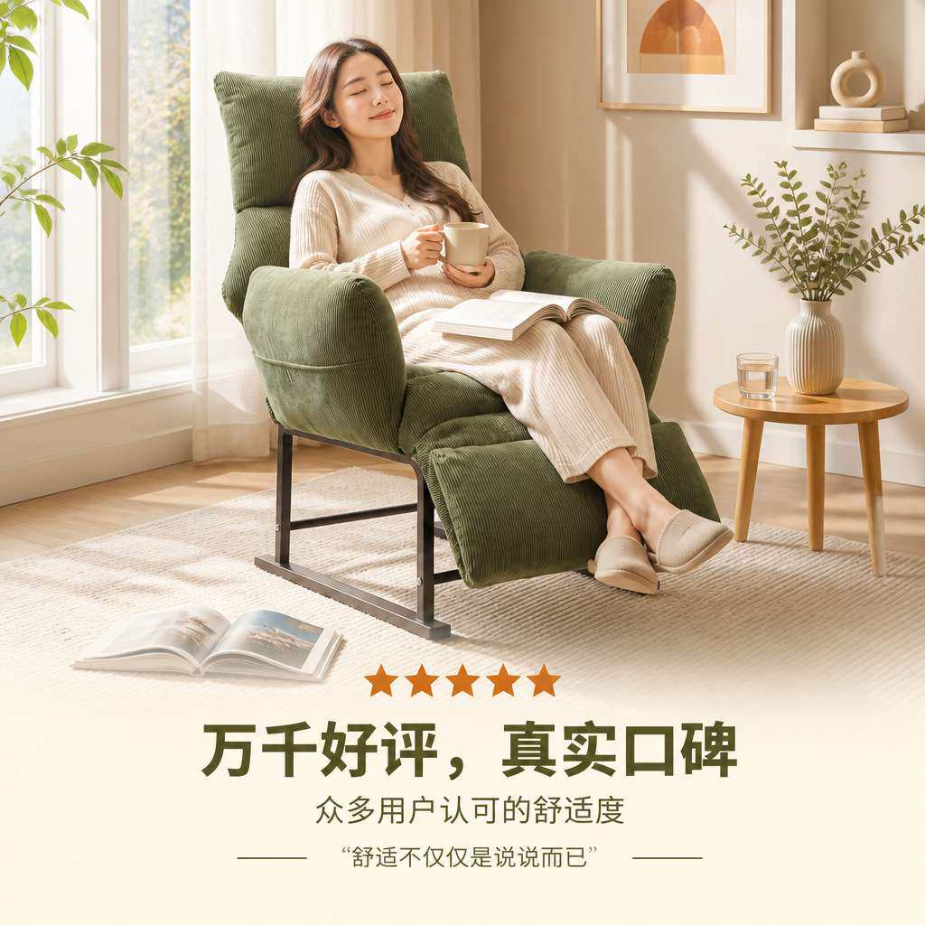 懒人沙发椅躺椅坐睡两用办公可躺可睡单人午休折叠床学生宿舍躺椅