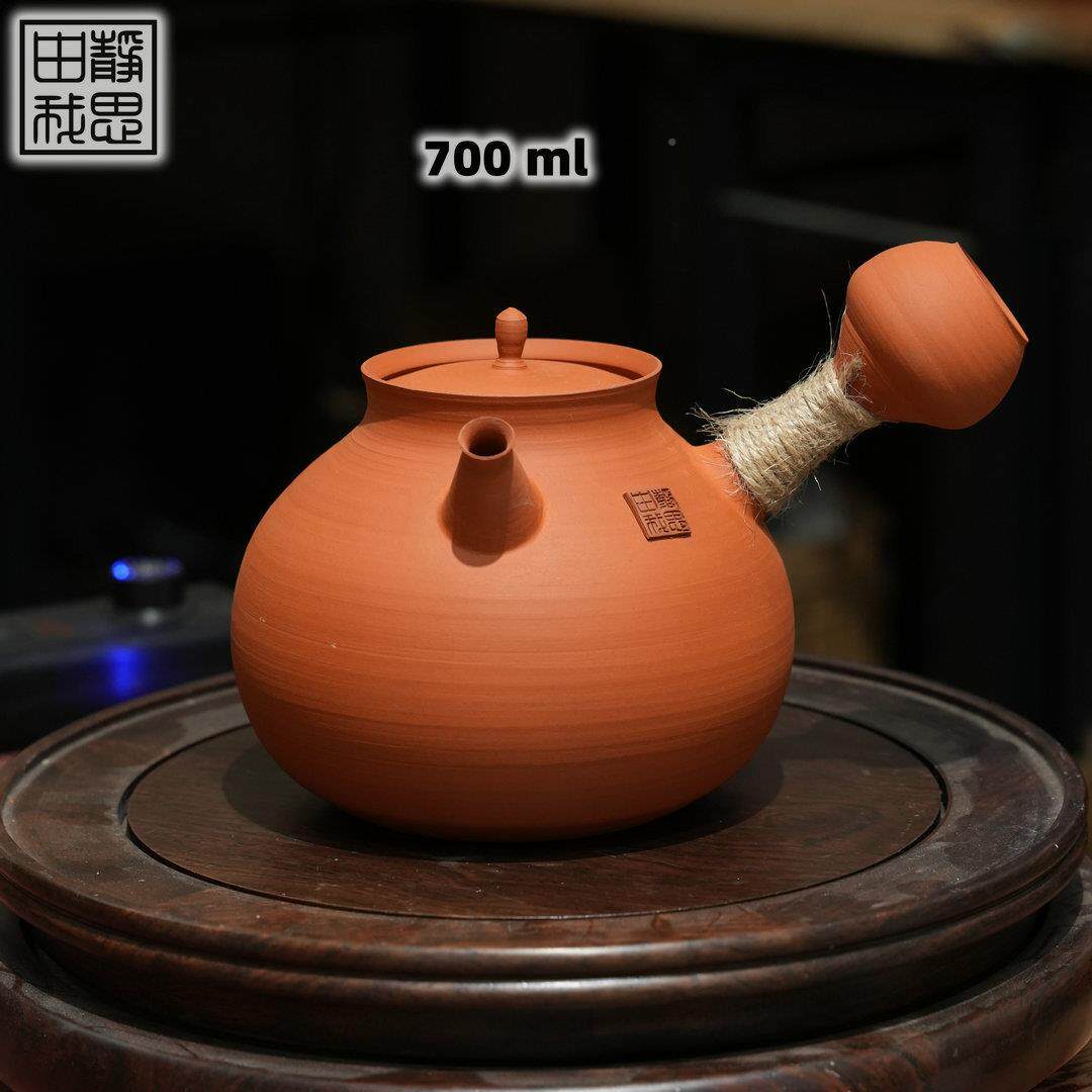 枫2022溪砂铫传统手胚复古风茶白泥拉红泥泡煮茶烧水锅陶壶潮州薄