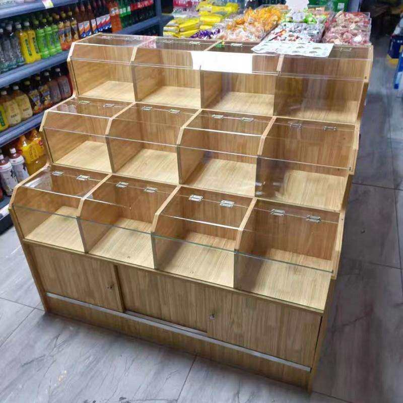 散称食品货架米柜超市米斗四方米粮桶五谷杂粮展示柜米面架粮食柜