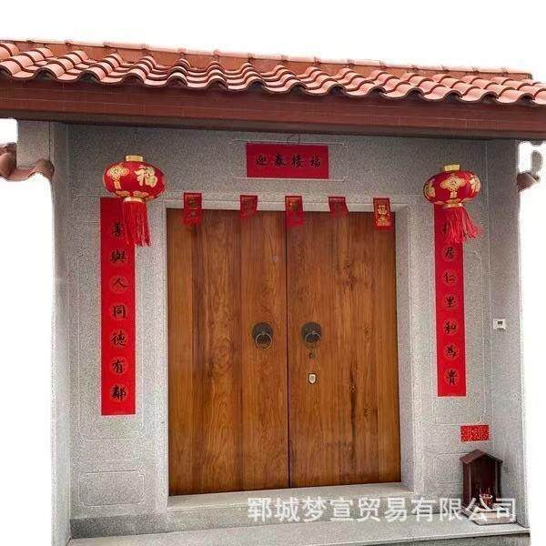 新合中式老榆木DCQ大门自建房别四院做旧墅老式大门实单双开木进