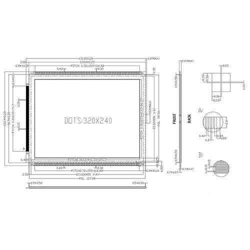 5.7寸 320240 LCD   黑膜FFSTN 点阵液晶显示屏
