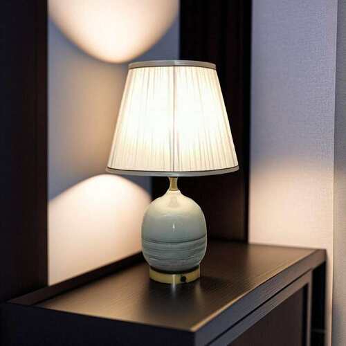 陶瓷台灯现代风格床头柜桌面灯饰布艺装饰台灯table lamp