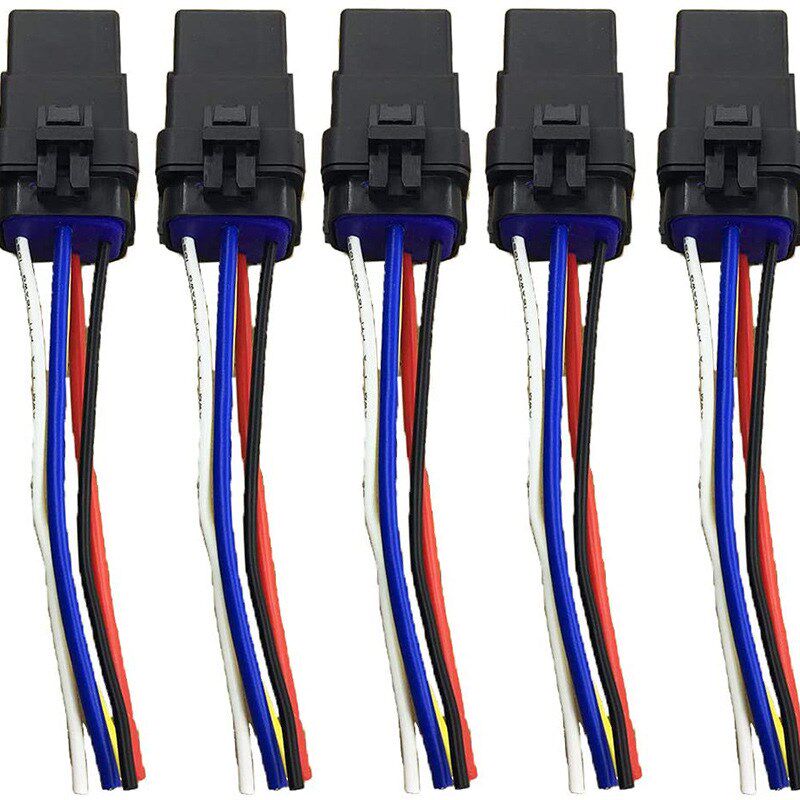 跨境40A继电器12V-1A/1C防水一体五只装汽车继电器 80A继电器