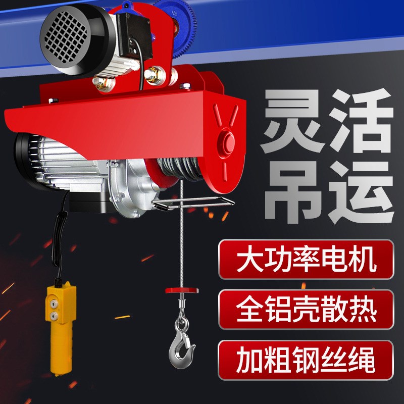 电动葫芦220V带跑车0.5吨1龙门架吊机家用小型提升机升降起重机