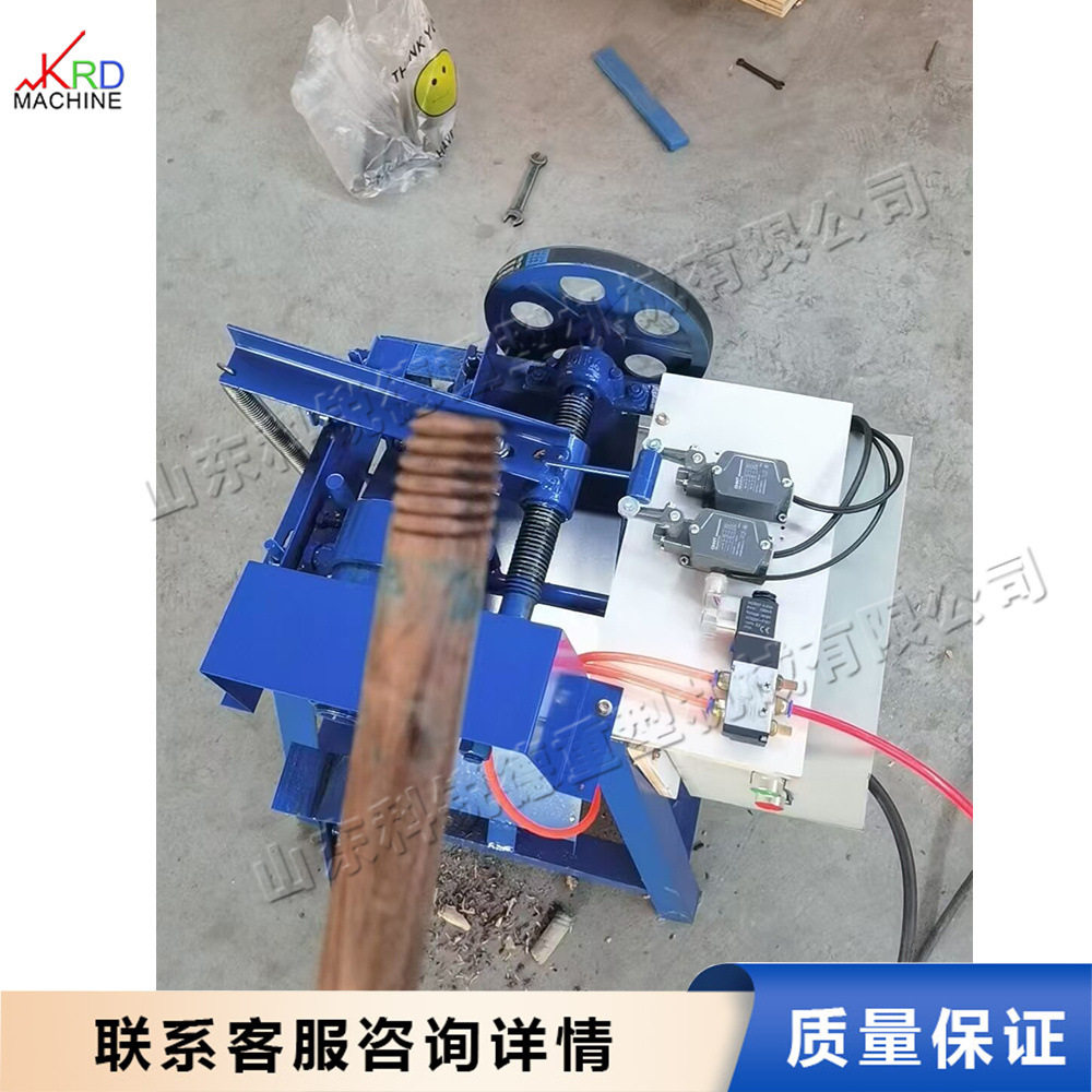 台式木棒开牙机拖把杆木头套丝机小型木棒螺纹自动加工设备