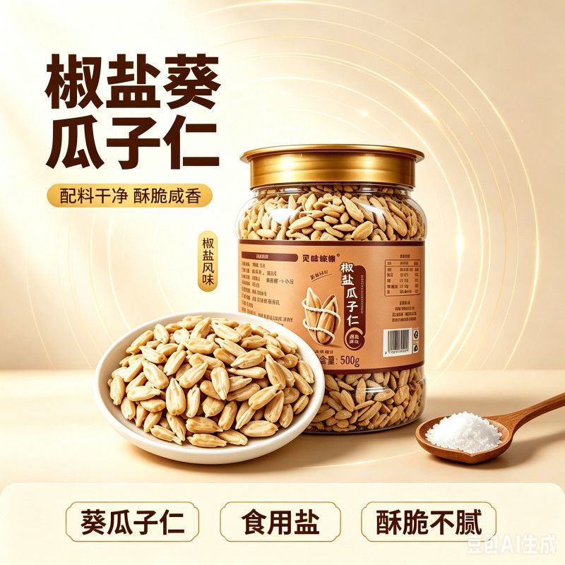 3000复购椒盐葵瓜子仁500克现炒熟瓜子仁休闲解馋小零食饱满瓜子P