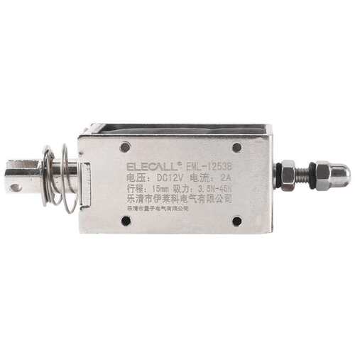 伊莱科EML-1253B直流框架推拉式电磁铁DC12V行程10mm吸力42N