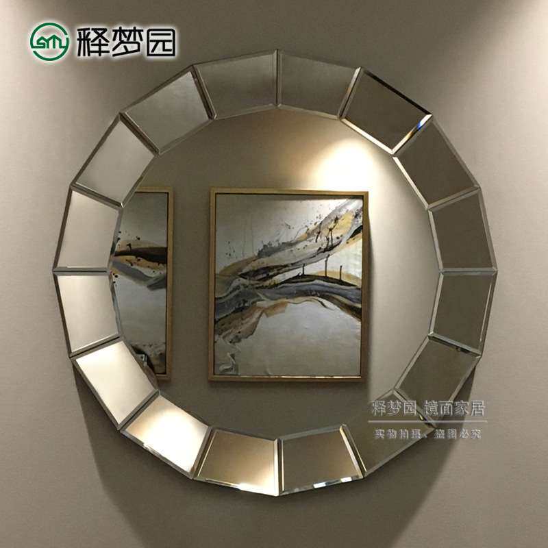 现代简约创意立体挂镜装饰镜玄关镜浴室镜时尚镜子化妆镜 1127