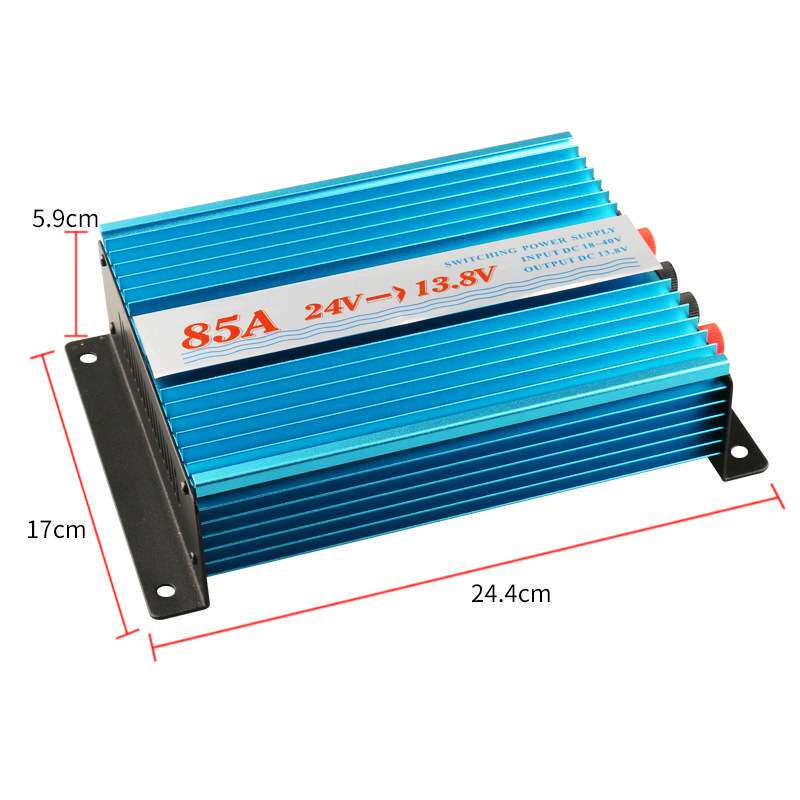 车载24V转13.8V电源降压器85A大功率电台对讲机音响船用稳变压器