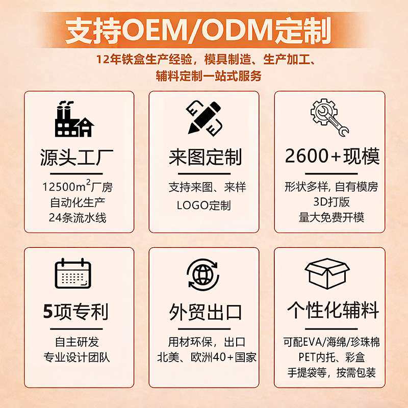 24色重搪瓷颜料铁盒 FOME高品质大师级马口铁固体水彩分装调色盒