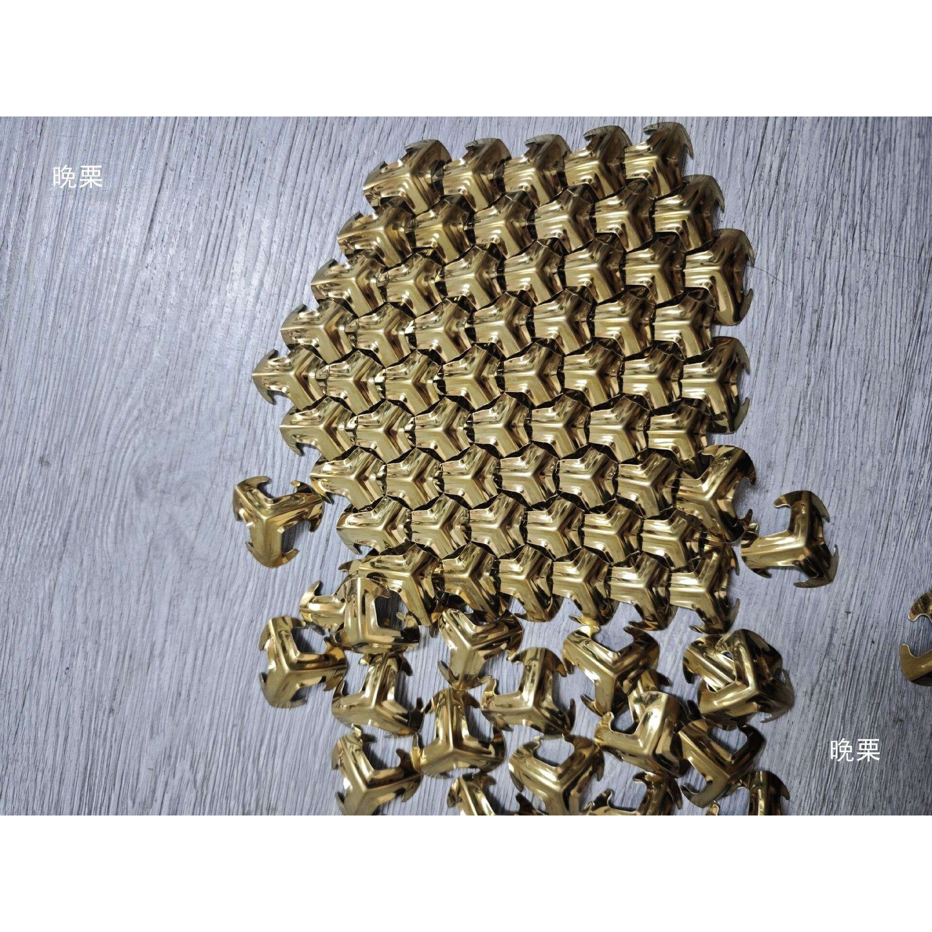 1000片不锈钢金银色山文甲盔甲甲片护腕护臂规格3×3cm