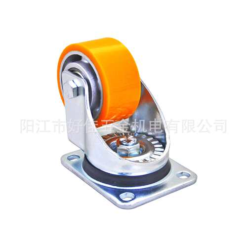 源头工厂产品100X50mm好佳牌欧洲款重型铝芯静音聚氨酯PU万向脚轮
