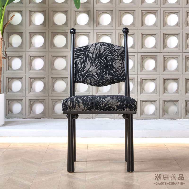 新中式黑色实木餐椅新款休闲椅家用靠背椅设计师餐厅北欧洽谈椅子