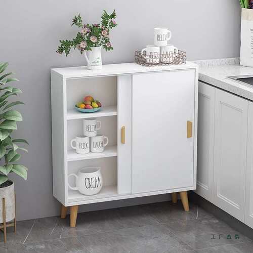 定 制墙边小型餐边柜30cm深客厅一体靠墙超窄储物柜25cm20cm深