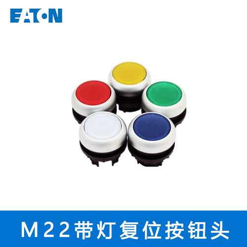EATON伊顿M22-DL-R  216558 带灯平齐弹簧复位按钮头白红绿黄蓝色