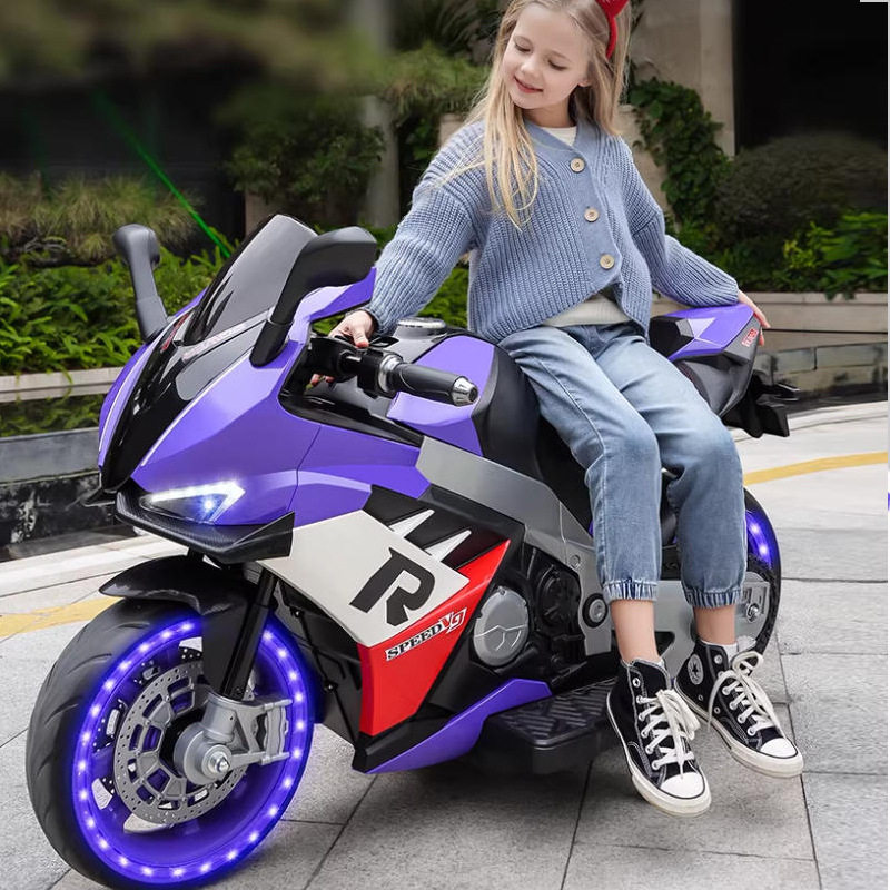 儿童电动摩托车两轮电动车可坐大人转把碟刹24v可充电玩具车童车