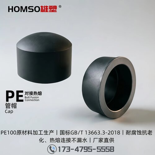 HOMSO雄塑 PE 管帽 给水对接注塑热熔管件