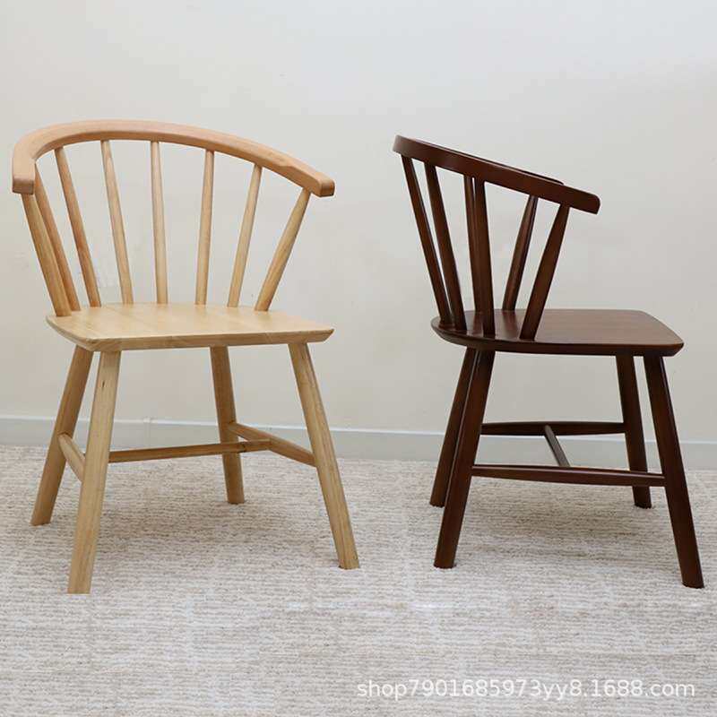 北欧实木公主椅餐桌椅扶手带靠背圈椅休闲阳台椅餐厅咖啡厅洽谈椅