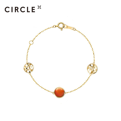CIRCLE红玛瑙18k金钻石手链女