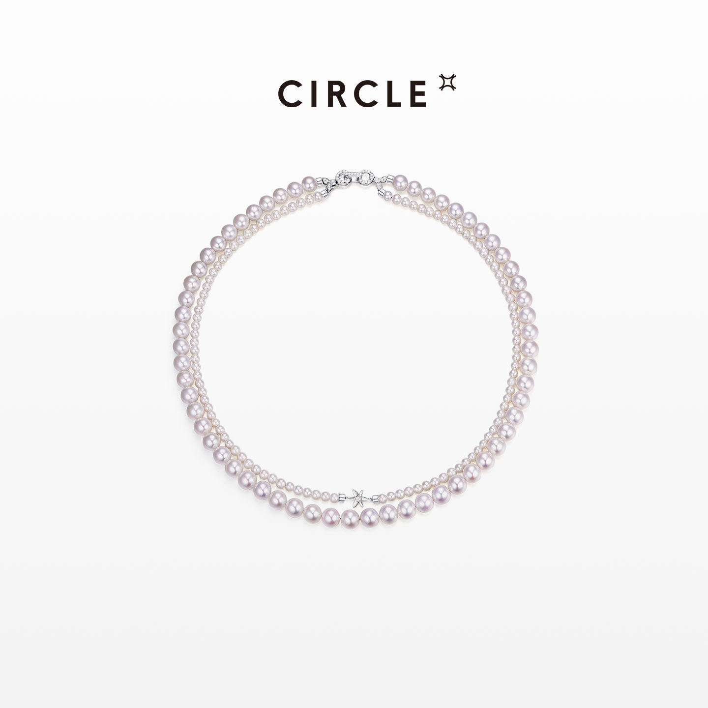 CIRCLE珠宝木兰系列天然淡水珍珠项链女小米珠双层叠戴气质锁骨链