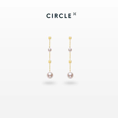 CIRCLE海水珍珠akoya耳线18k黄金