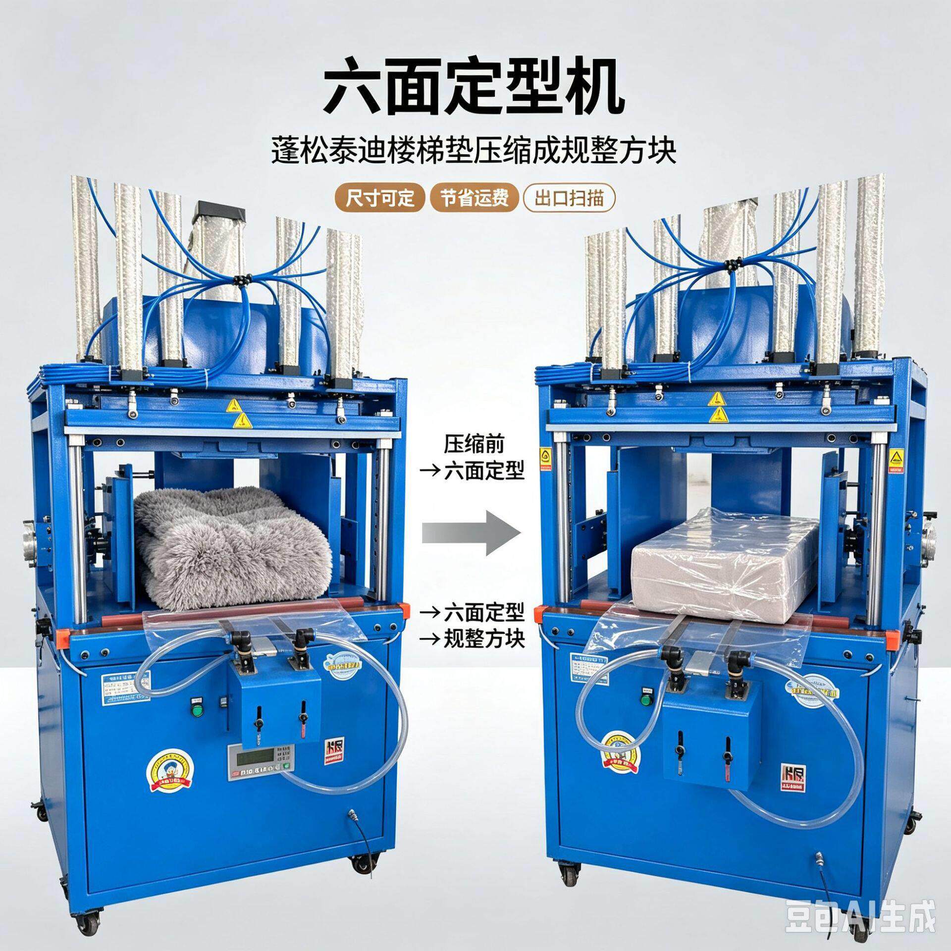 压缩包装机大型商用全自动抽真空棉被乳胶毛绒玩具枕头棉服封口机
