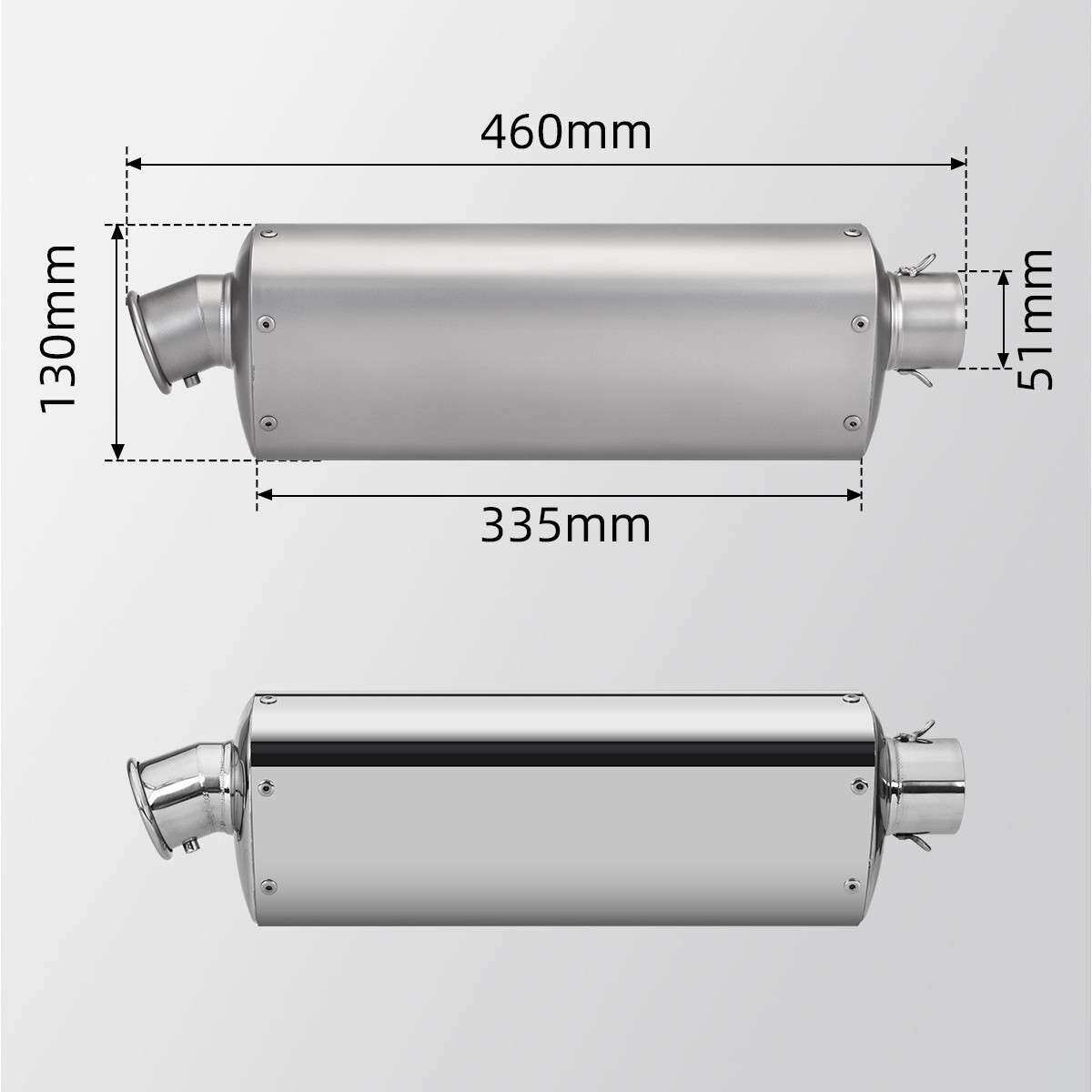 机车R3 MT09赛600改装排气管 M13不锈钢尾段 51mm口径 通用排气管