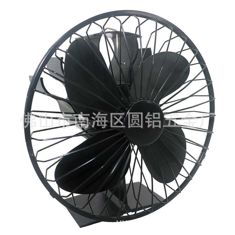 跨境热销款壁炉风扇4叶热空气循环取暖扇网罩防护8色可选真火隔热