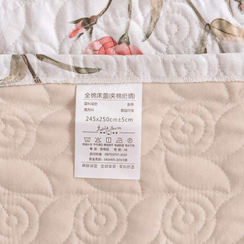 新款欧式夹棉床裙床笠四件套直销 外贸纯棉素色纽扣套件床品