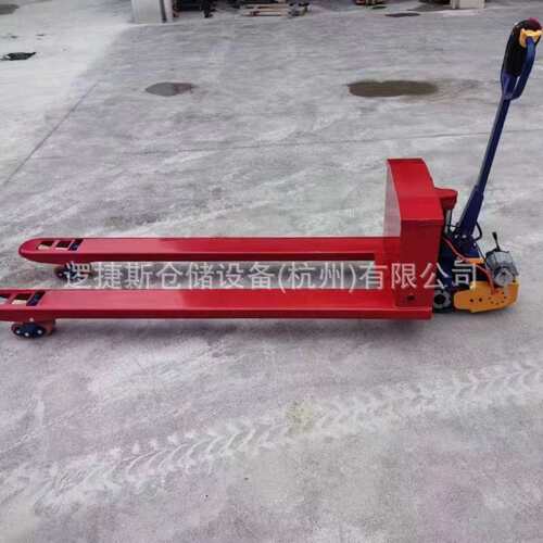 半电动手拉搬运车 货叉加长液压车托盘叉车 机床模具变压器搬运车
