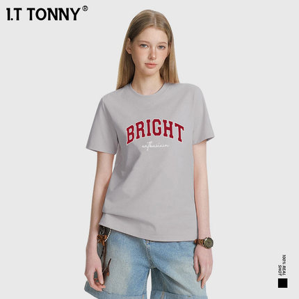 潮牌I.T TONNY情侣短袖男女同款夏季T恤宽松印花款休闲半袖DBY