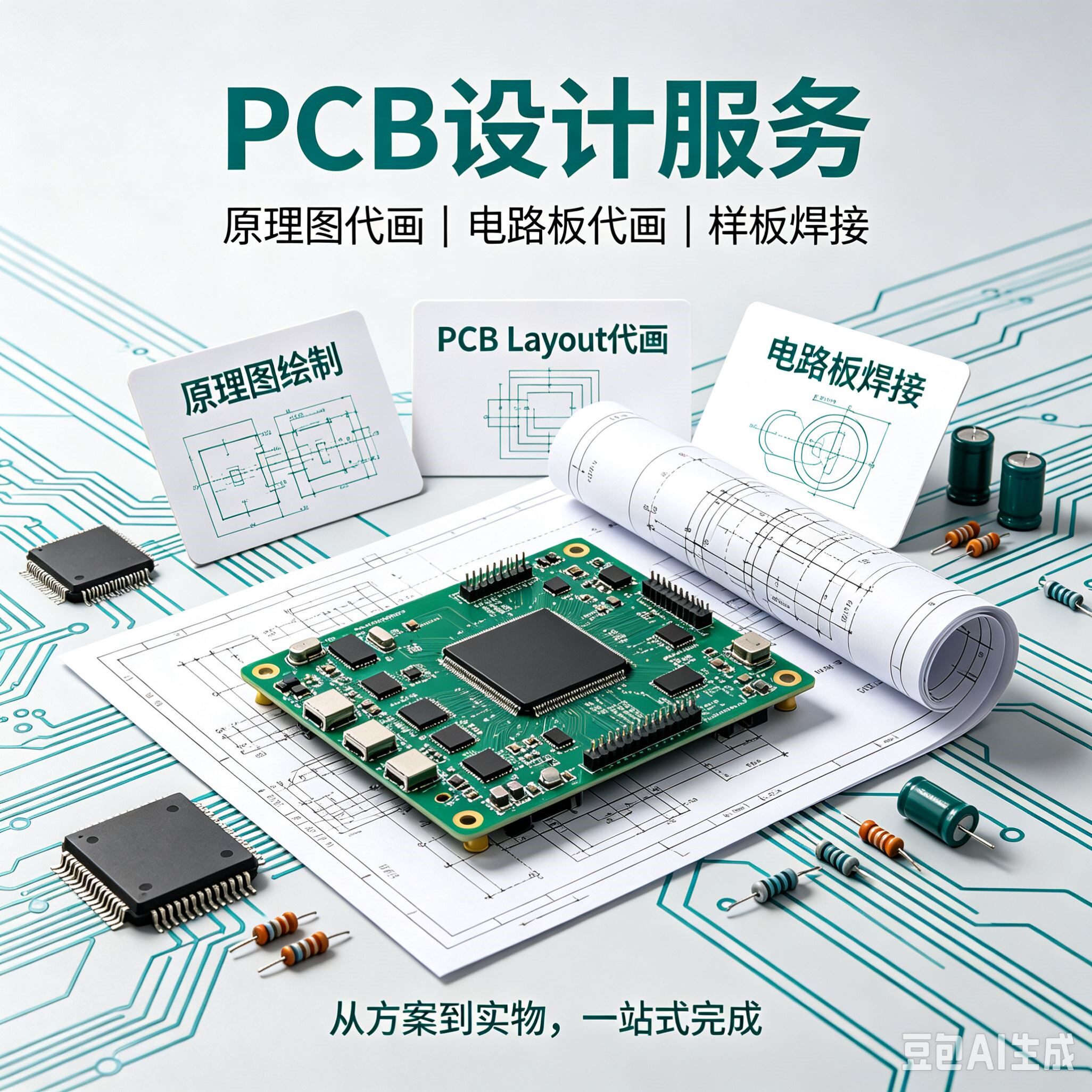 PCB代画电路板设计抄原理图AD绘图PADSLayout外包代焊接与维修