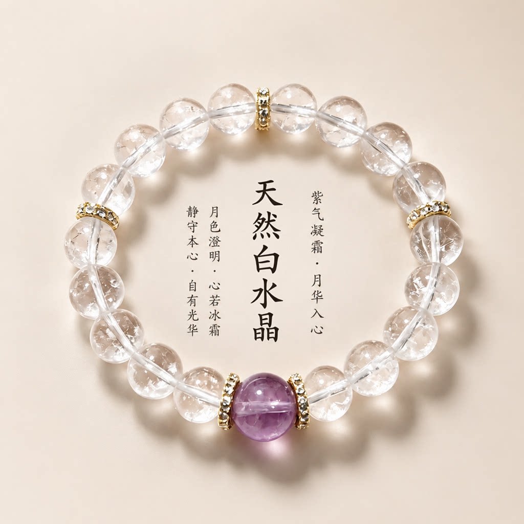 普陀山文创天然紫水晶手串