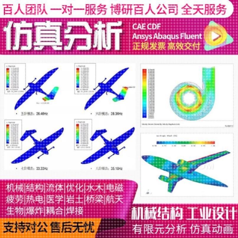 代做CFD模拟CAE仿真Ansys/Abaqus/Fluent/Adams/lsdyna有限元分析图片