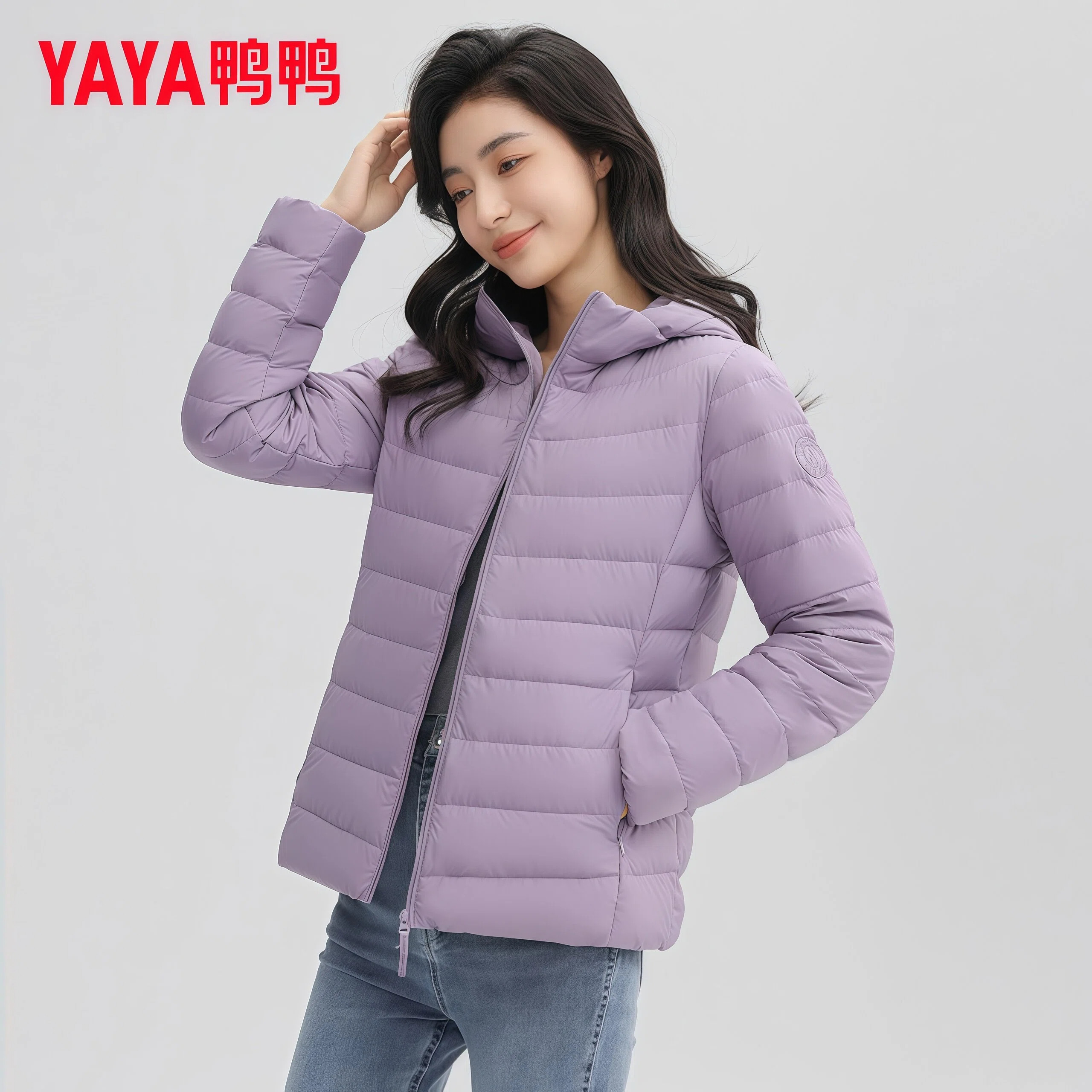 鸭鸭集团旗舰店冬季轻薄羽绒服女2026小个子连帽时尚韩版保暖外套