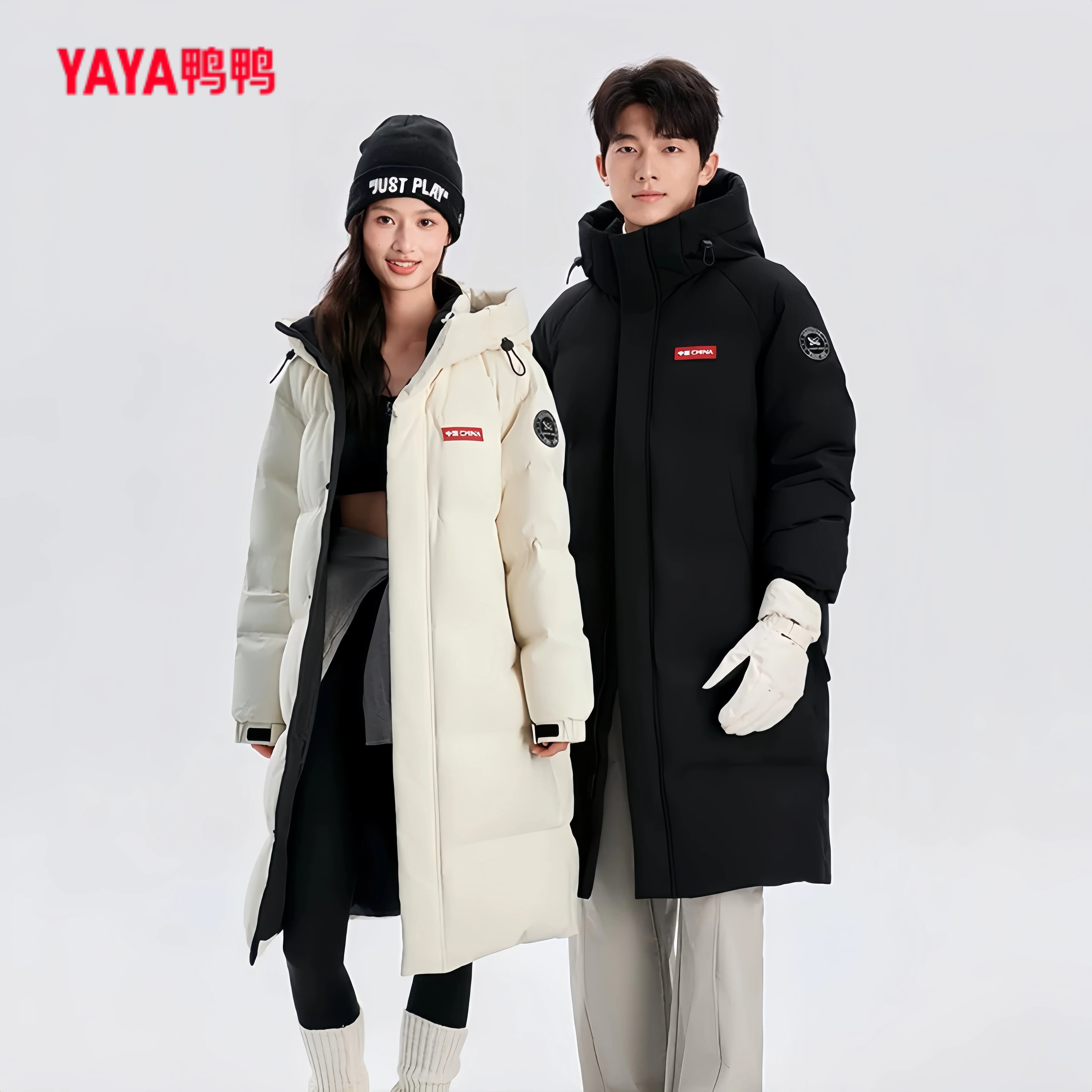 鸭鸭孙颖莎同款保暖长款羽绒服图片