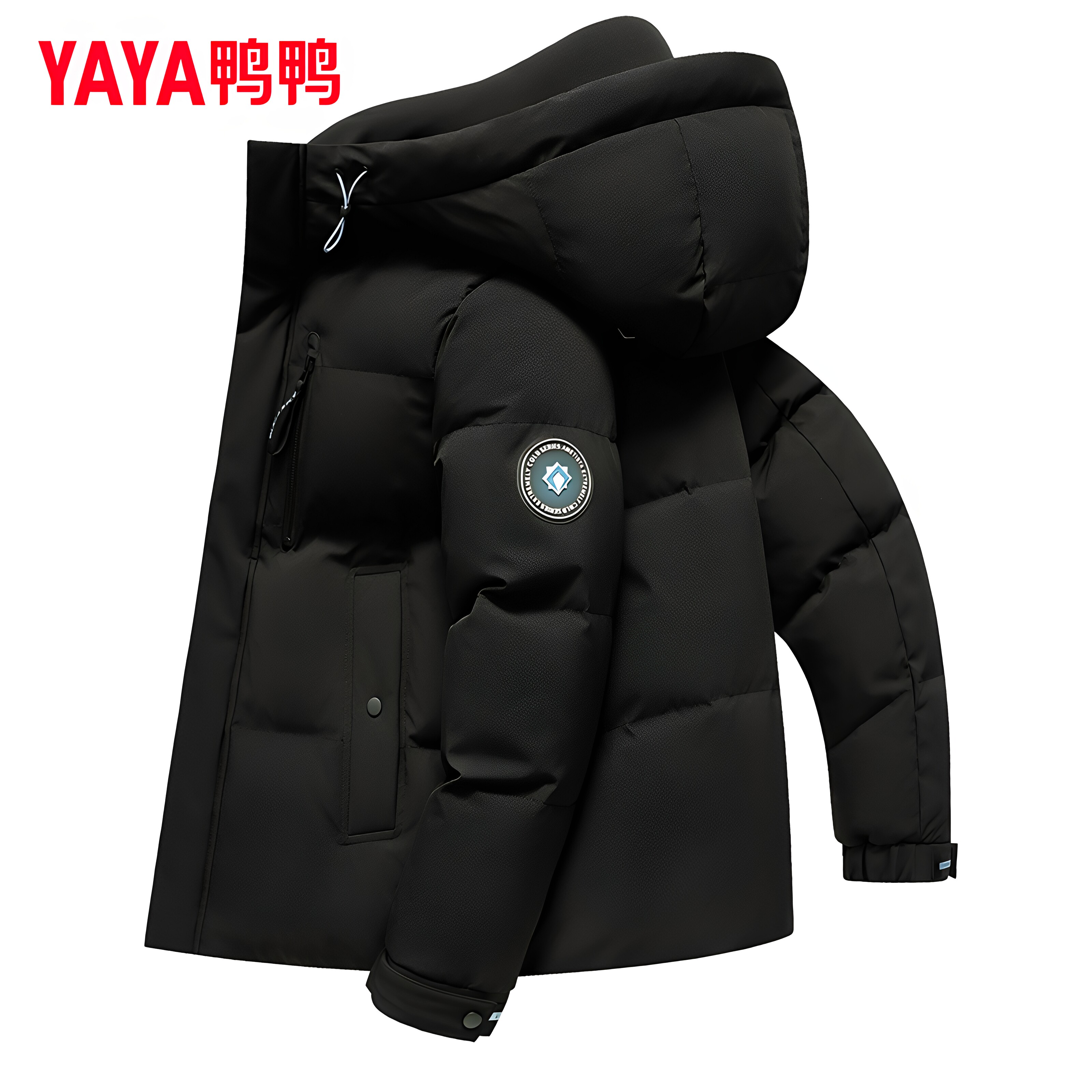 鸭鸭集团旗舰店2026年短款保暖连帽常规男羽绒服时尚百搭休闲外套