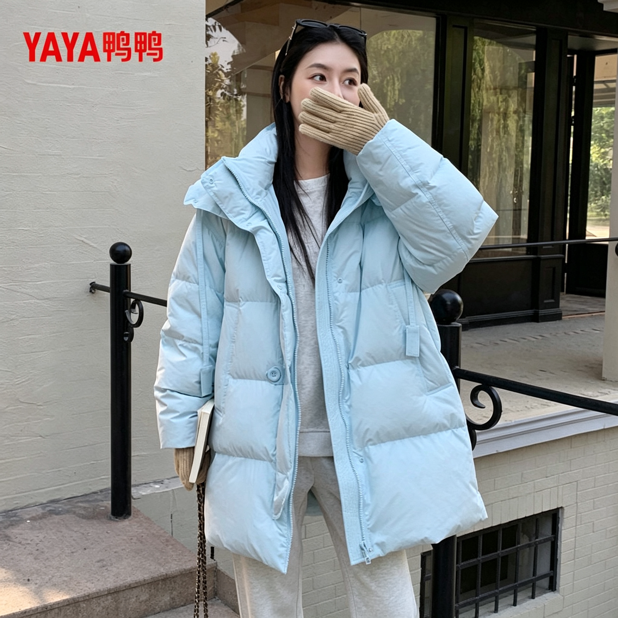 鸭鸭冬季正品2026新款显高中长款羽绒服女时尚百搭休闲保暖外套潮